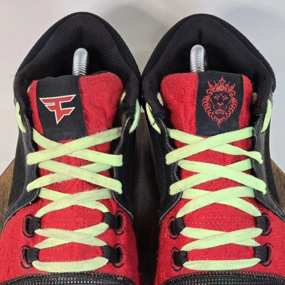 Nike LeBron 19 Low Shoes Mens Size 8 Black Red FaZe Clan Volt‎ Basketball Collab